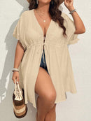 Saída de Praia Plus Size Manga Morcego