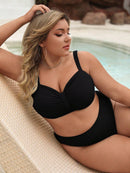 Top de Biquini Plissado Plus Size - 1 peça