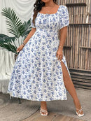 Vestido Plus Size Flores de Primavera