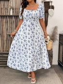 Vestido Plus Size Flores de Primavera
