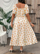 Vestido Plus Size Flores de Primavera