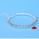Pulseira Prata 925 Pingente Coração