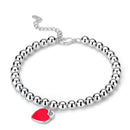 Pulseira Prata 925 Pingente Coração