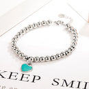 Pulseira Prata 925 Pingente Coração