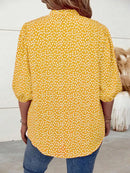 Camisa Manga Lanterna Estampa Floral Plus Size