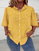 Camisa Manga Lanterna Estampa Floral Plus Size