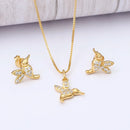 Conjunto Beija-flor Folheado Ouro 18K