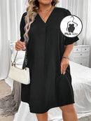 Vestido Charme Tropical Manga Flare Plus Size