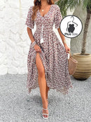 Vestido Floral Com Babados Plus Size