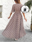 Vestido Floral Com Babados Plus Size