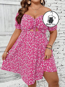 Vestido Floral Plus Size Várias Cores Pink / G