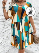 Vestido Plus Size Charme Moderno Em Tecido Poliéster