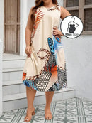 Vestido Plus Size Floral Com Bolsos